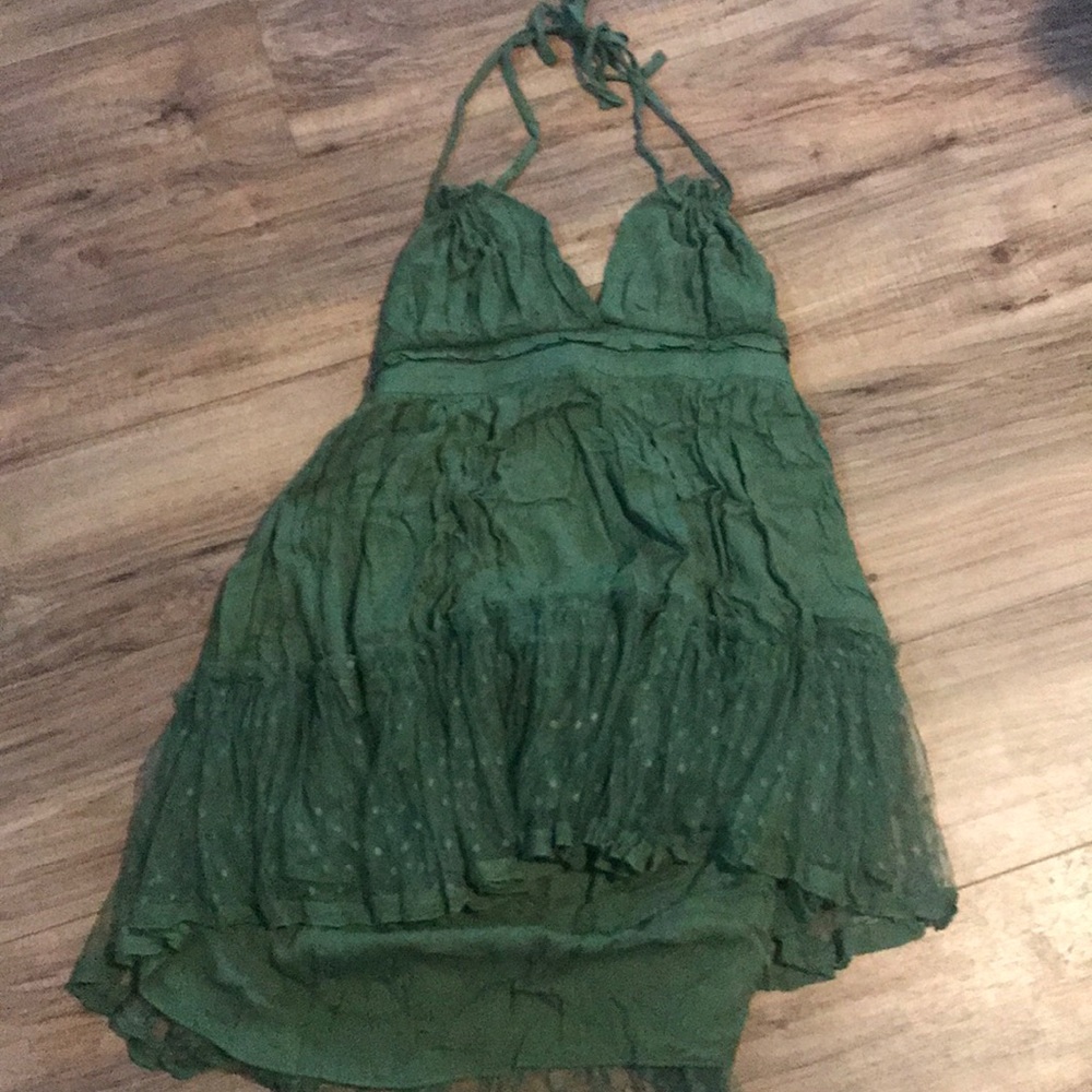 Green flowy mini Dress